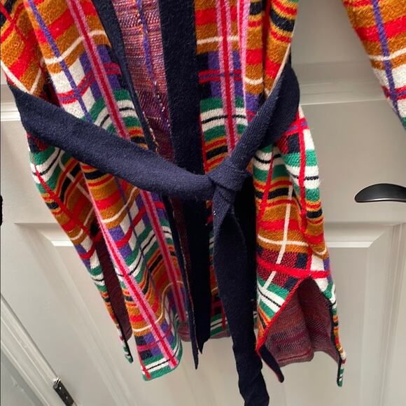 ANTHROPOLOGIE by MOTH Colorful Plaid Cardigan size S | Winston Plaid Long - Picture 4 of 7